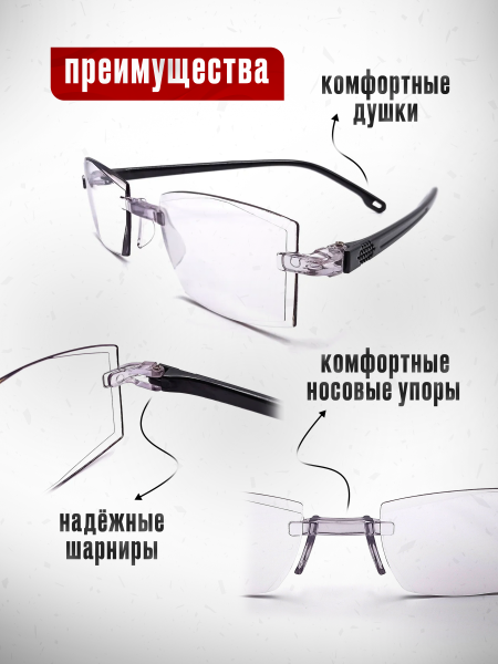 Очки для зрения +4.0 для чтения корригирующие