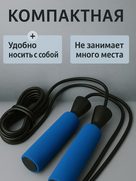 Скакалка спортивная скоростная синий